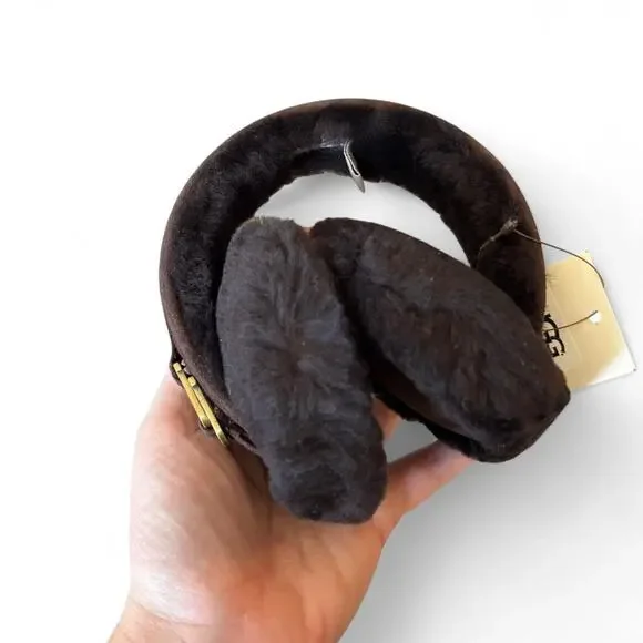 UGG Shearling Chocolate Earmuffs – Cozy Winter O/S - Picture 7 of 8